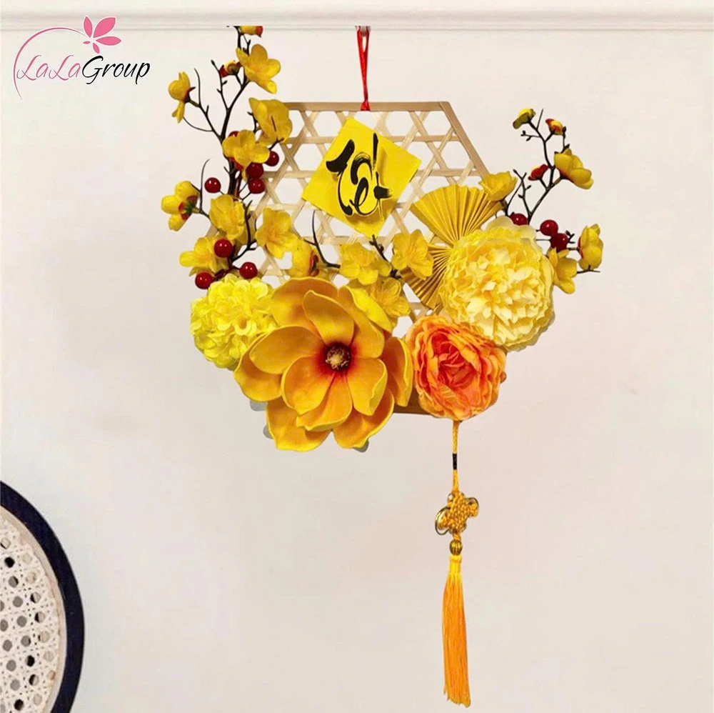 Mẹt tre lục giác 30cm trang trí tết may mắn