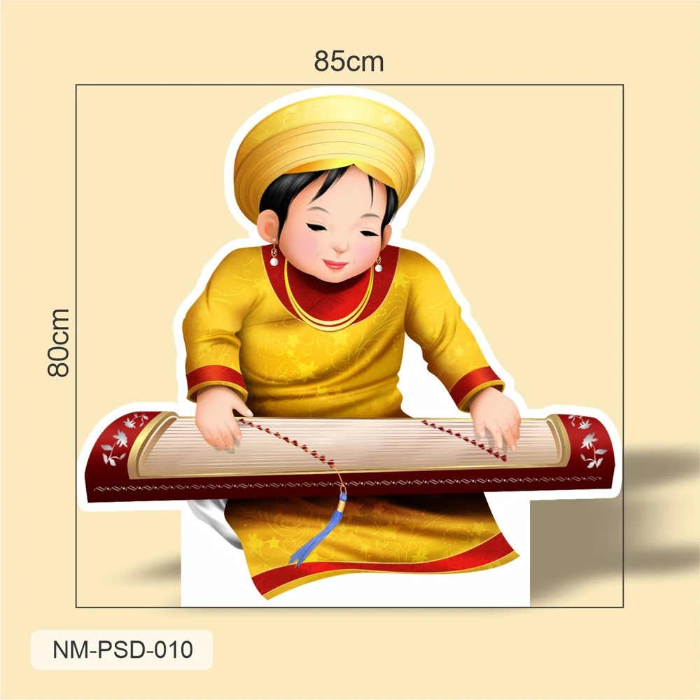 Standee Trang Trí Tết Bé Đánh Đàn