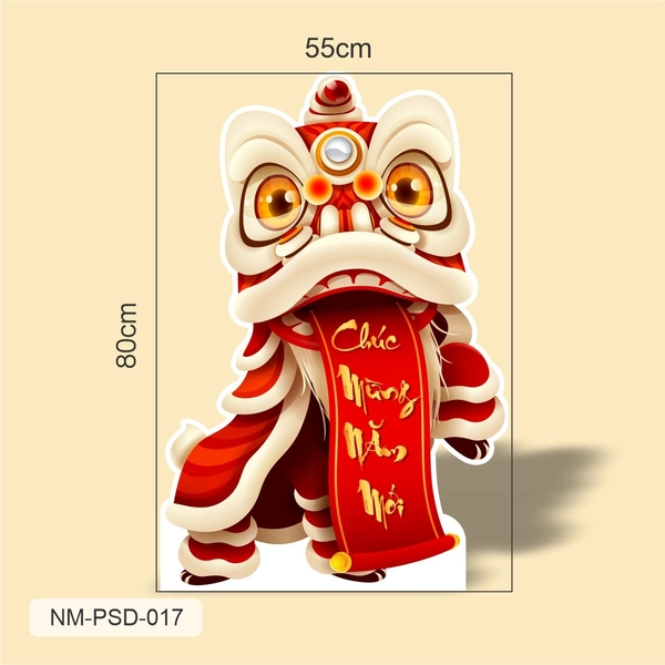 Standee Trang Trí Tết Múa Lân Chúc Mừng Năm Mới