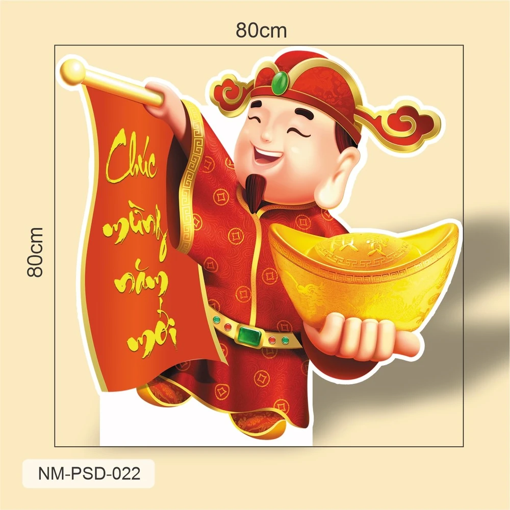 Standee Trang Trí Tết Thần Tài Chúc Mừng Năm Mới