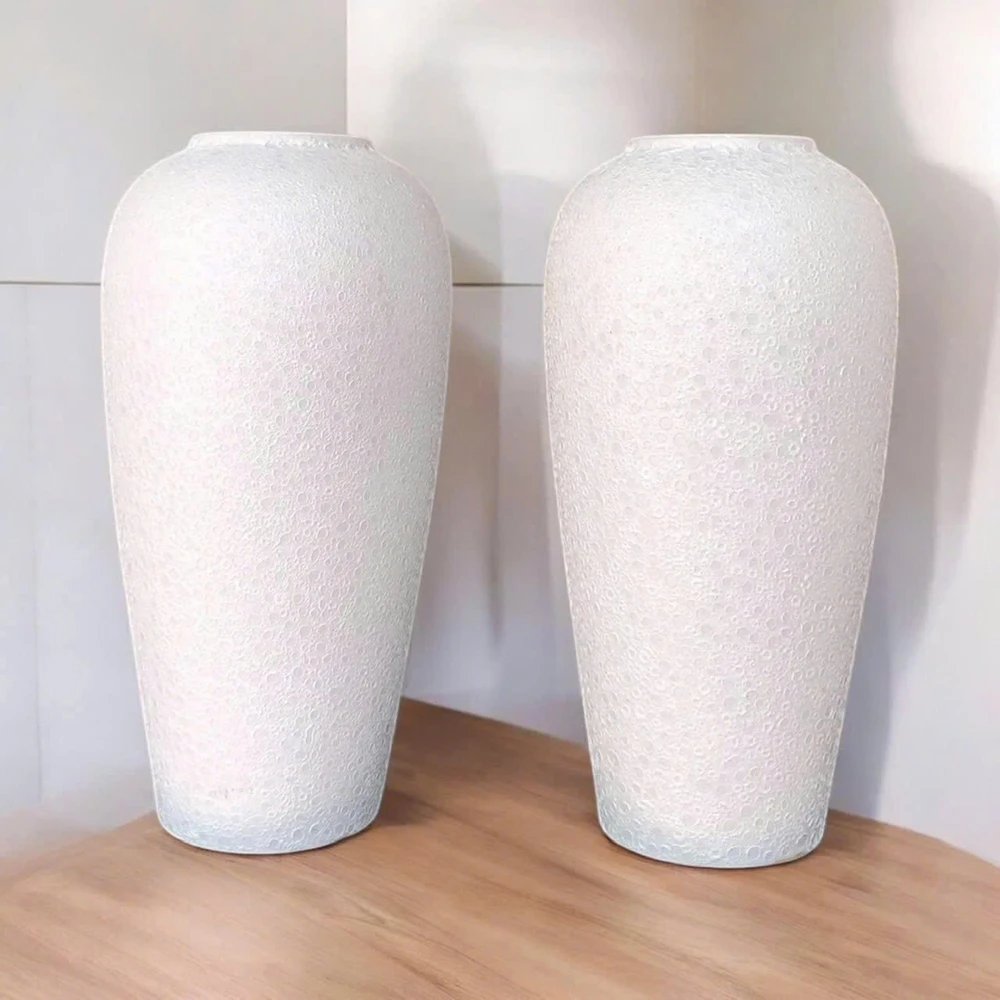 Bình Hoa Gốm Trắng Trang Nhã