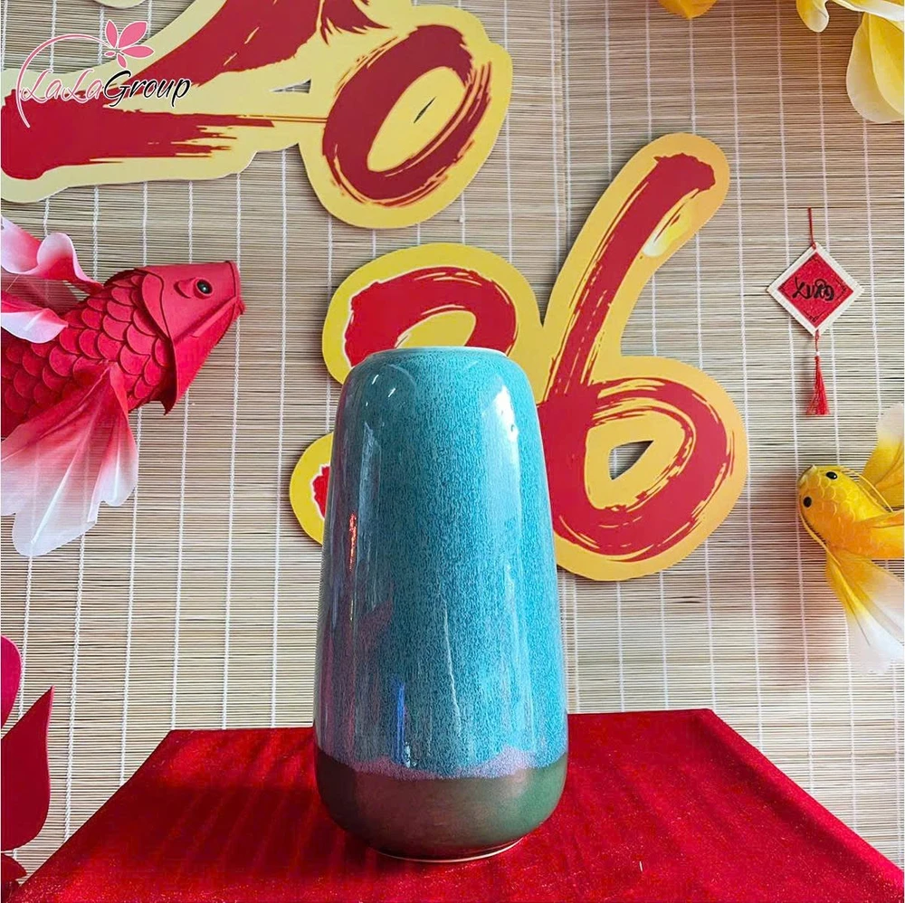 Bình Hoa Gốm Xanh Ngọc Thanh Mát