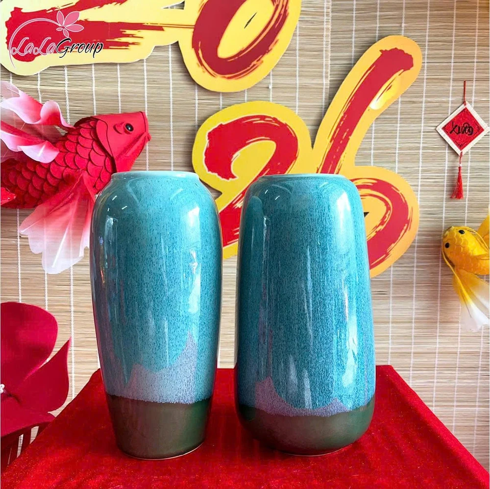 Bình Hoa Gốm Xanh Ngọc Thanh Mát