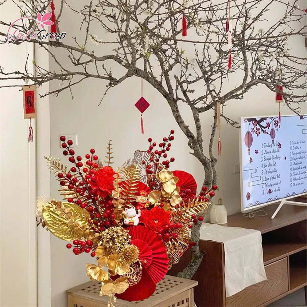 Bình Hoa Đào Đông Sắc Xuân Ngập Tràn