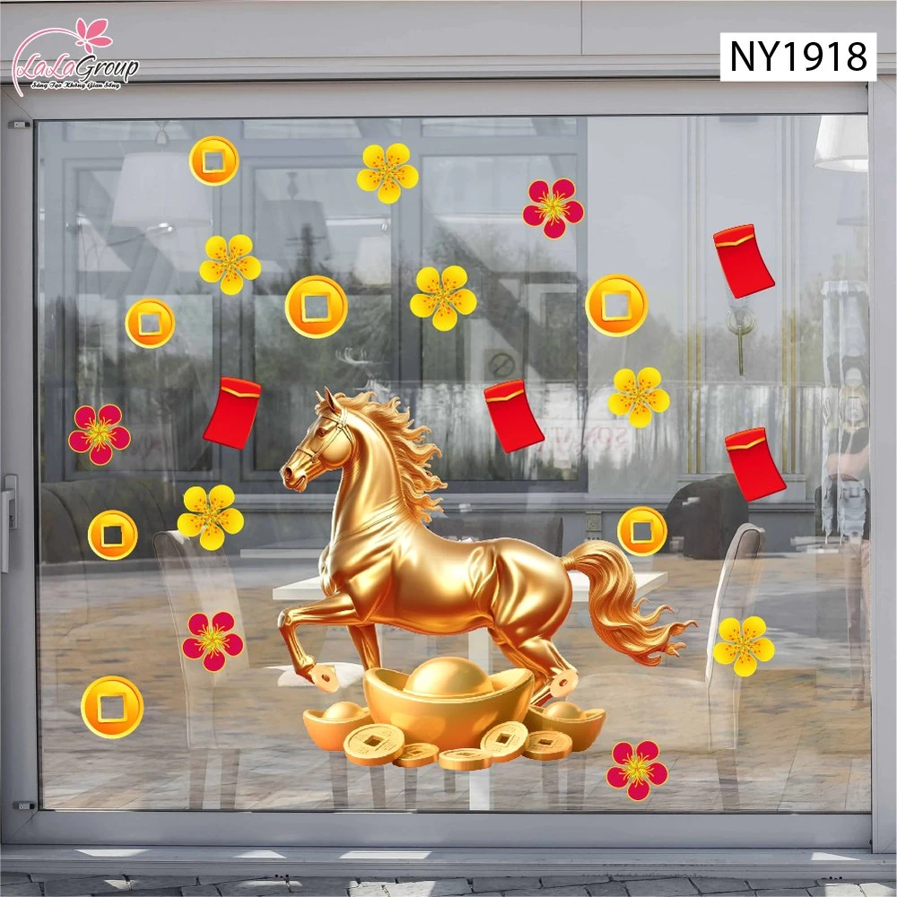 Decal Trang Trí Tết Tuấn Mã Phát Tài
