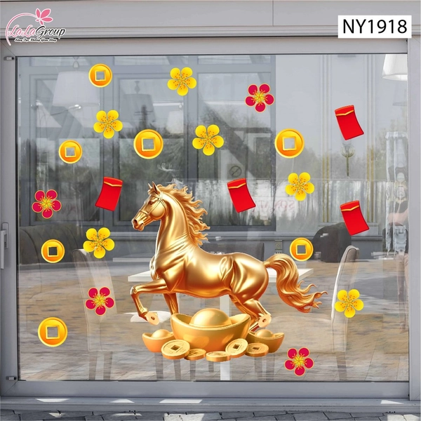 Decal Trang Trí Tết Tuấn Mã Phát Tài