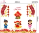 Combo Decal Trang Trí Tết Thần Tài Và Bé Đón Xuân