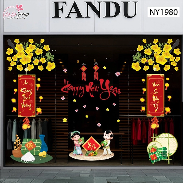 Combo Decal Trang Trí Tết Bé Chúc Xuân An Khang Thịnh Vượng