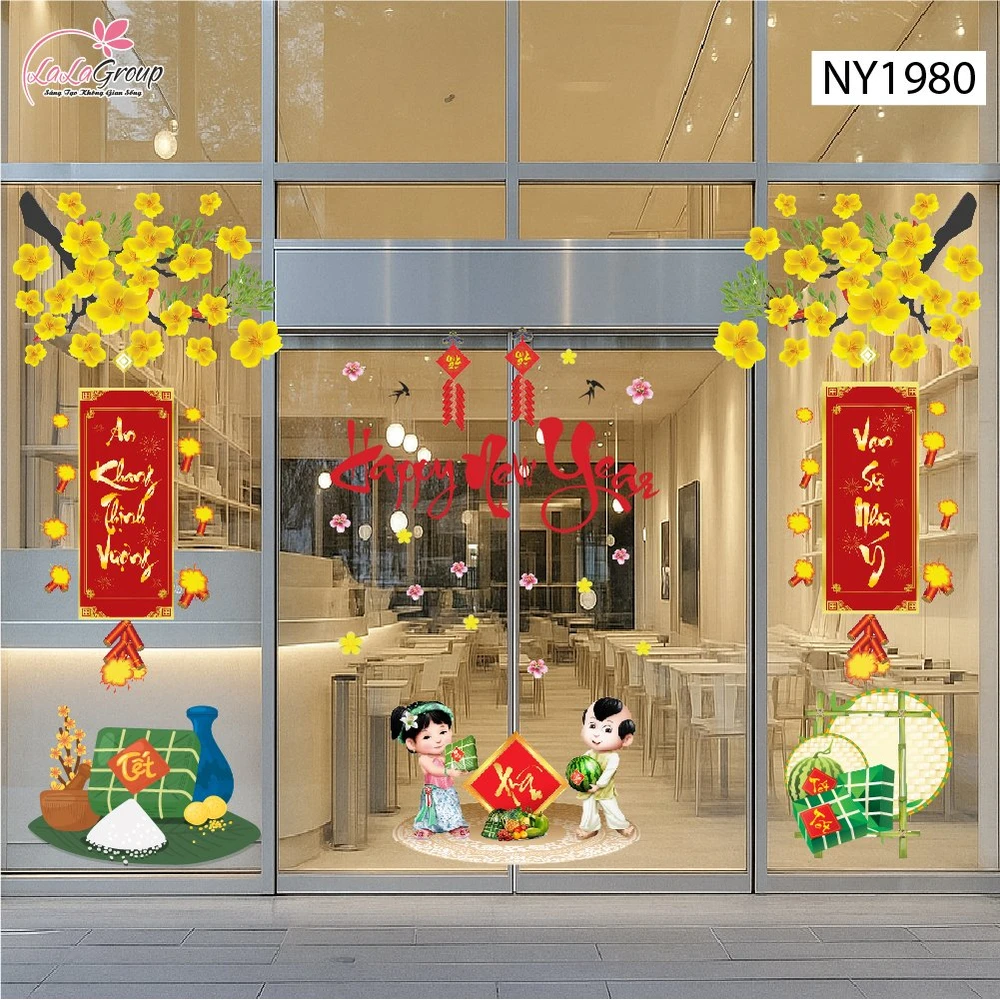 Combo Decal Trang Trí Tết Bé Chúc Xuân An Khang Thịnh Vượng