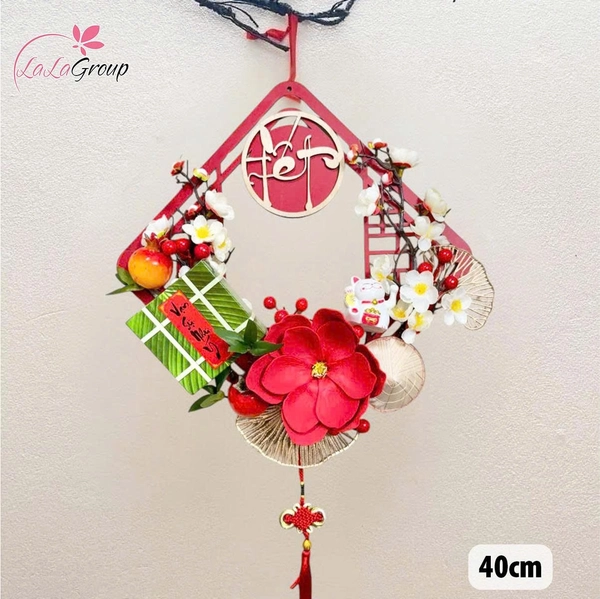 Vòng hoa tết 40cm vạn sự như ý
