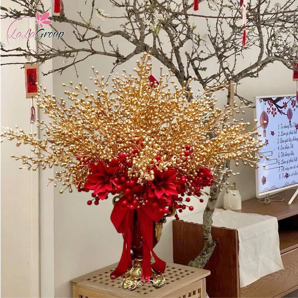 Bình hoa đào đông xuân thịnh vượng