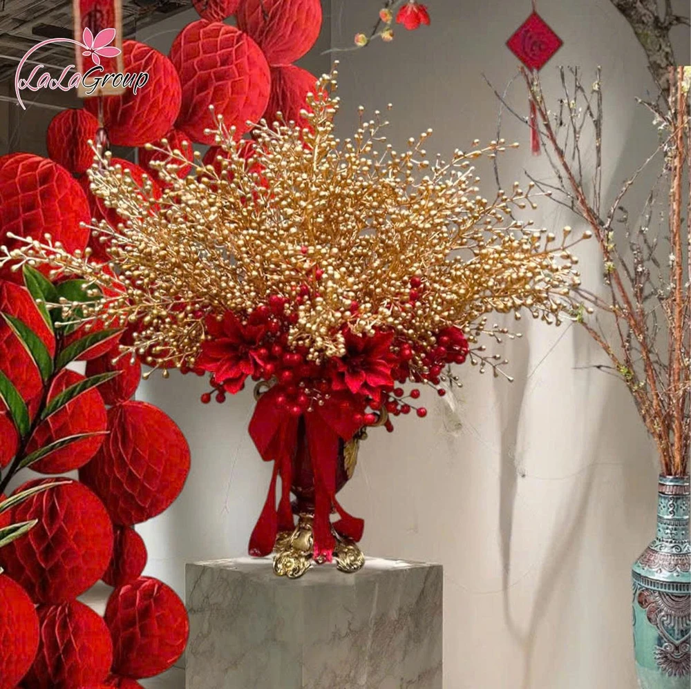 Bình hoa đào đông xuân thịnh vượng