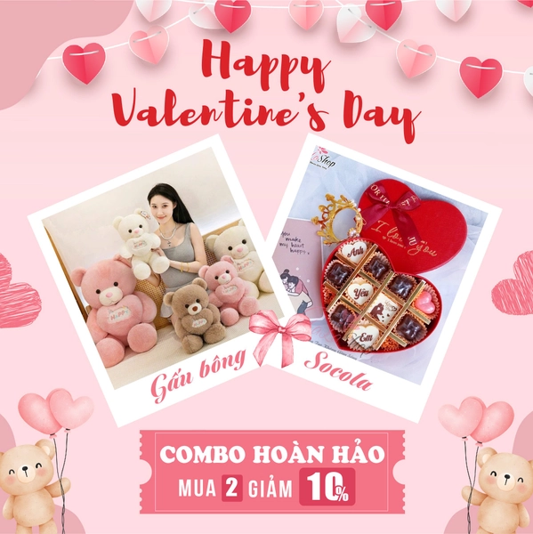 Set quà tặng gấu bông 95cm và socola ngọt ngào