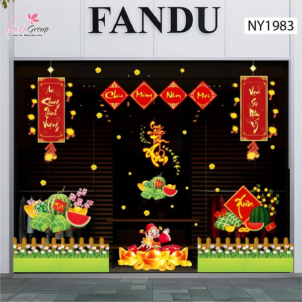 Combo decal trang trí tết cung chúc tân xuân vạn sự như ý