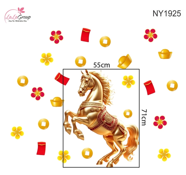 Decal Trang Trí Tết Tuấn Mã Vượng Tài