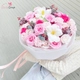 Bó hoa sáp thơm 50 hoa sắc hồng mix hoa tulip trắng dịu dàng quà tặng xinh xắn