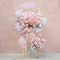 Kệ Hoa Mừng Khai Trương Sự Kiện Tone Hồng Nhẹ Nhàng 2 Tầng Thanh Lịch