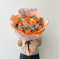 Bó Hoa Hồng Cam Spirit Rạng Rỡ Xinh Tươi