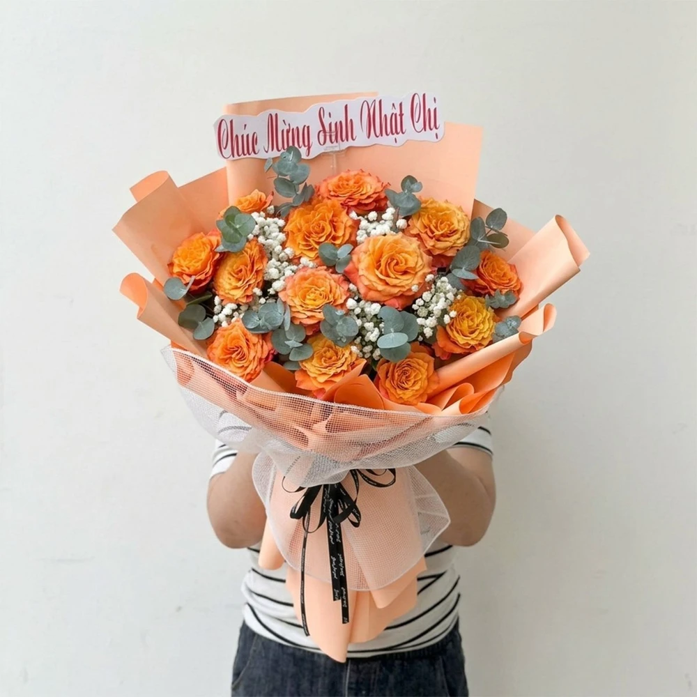 Bó Hoa Hồng Cam Spirit Rạng Rỡ Xinh Tươi