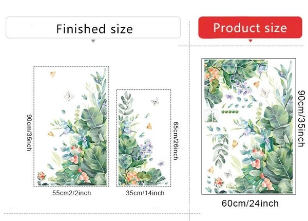 Decal dán tường lá xanh mẫu 14