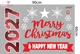 Decal trang trí Noel Merry christmas & Happy new year 2027 chữ đỏ