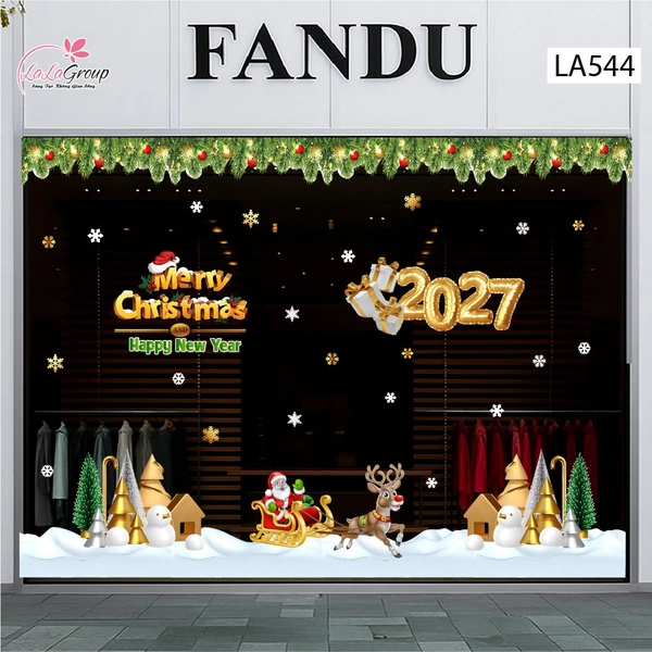 Combo Decal Trang Trí Noel Ông Già Noel Cưỡi Tuần Lộc Mừng Giáng Sinh 2027