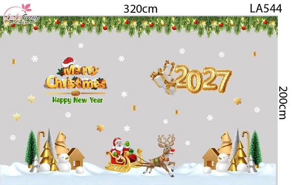 Combo Decal Trang Trí Noel Ông Già Noel Cưỡi Tuần Lộc Mừng Giáng Sinh 2027