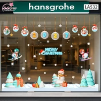 Combo Decal Trang Trí Noel Dây Treo Quả Cầu Thủy Tinh Và Cây Thông Xanh Mint