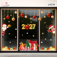 Combo Decal Trang Trí Noel Merry Christmas Ông Già Noel Và Chú Tuần Lộc Phát Quà
