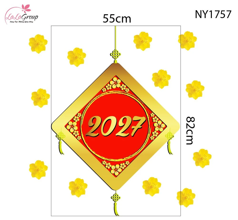 Decal Trang Trí Tết Mừng Năm Mới 2027