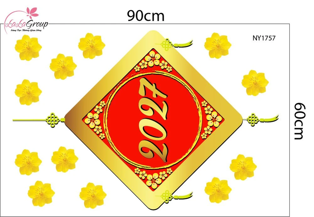 Decal Trang Trí Tết Mừng Năm Mới 2027