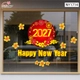Decal Trang Trí Tết Happy New Year 2027 Và Mai Vàng