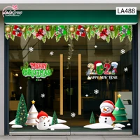 Combo Decal Trang Trí Noel Hai Người Tuyết Và Những Cây Thông Xanh