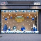 Combo Decal Trang Trí Noel Người Tuyết Và Cây Thông Xanh Dương
