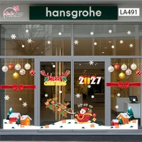 Combo Decal Trang Trí Noel Ông Già Noel Cưỡi Tuần Lộc Phát Quà