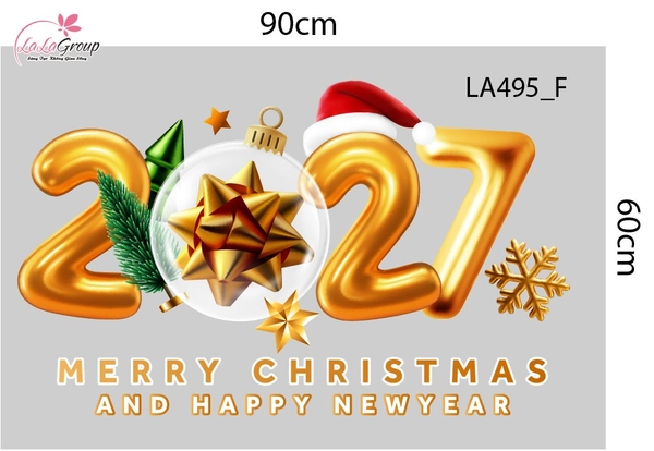 Combo Decal Trang Trí Noel Ông Già Noel Vui Nhộn Và Người Tuyết Vui Đón Giáng Sinh