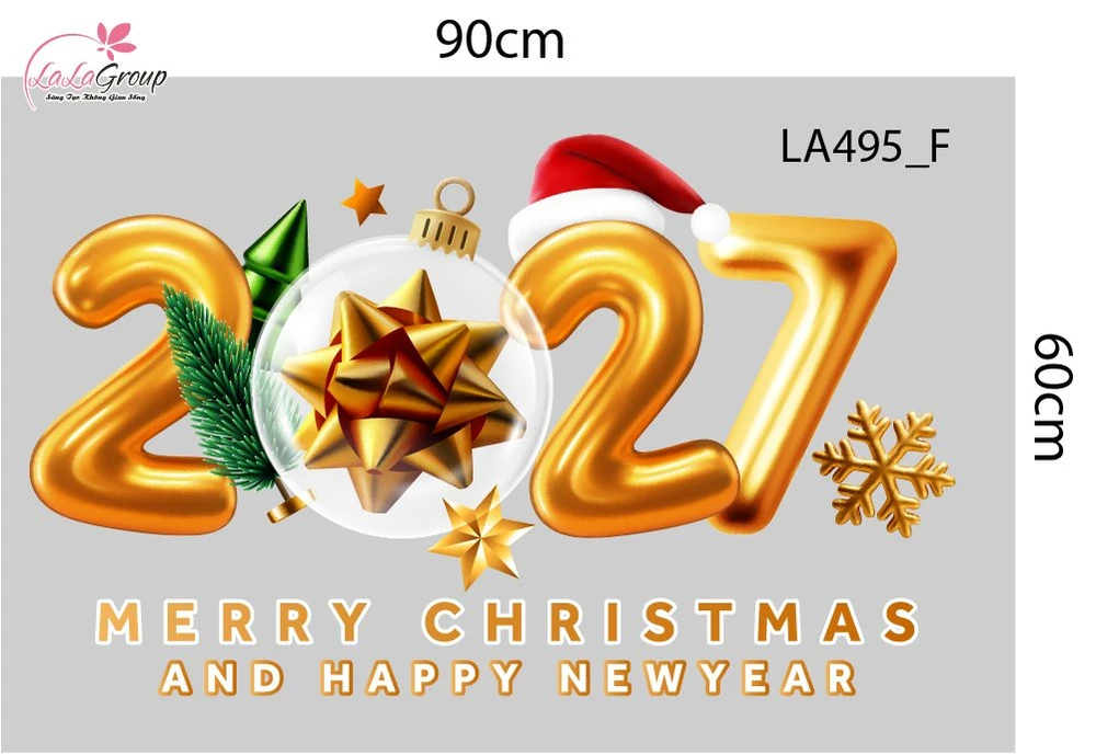Combo Decal Trang Trí Noel Ông Già Noel Vui Nhộn Và Người Tuyết Vui Đón Giáng Sinh