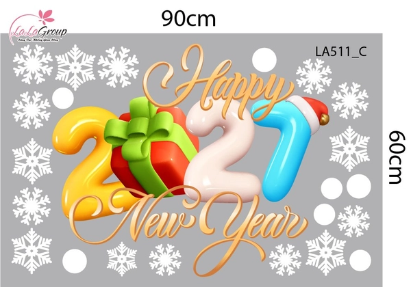 Combo Decal Trang Trí Noel Người Tuyết Và Tuần Lộc Cùng Những Phần Quà Xinh Xắn