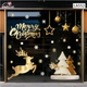Combo Decal Trang Trí Noel Tuần Lộc Và Cây Thông Tone Vàng Gold Sang Trọng