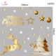 Combo Decal Trang Trí Noel Tuần Lộc Và Cây Thông Tone Vàng Gold Sang Trọng