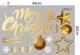Combo Decal Trang Trí Noel Tuần Lộc Và Cây Thông Tone Vàng Gold Sang Trọng