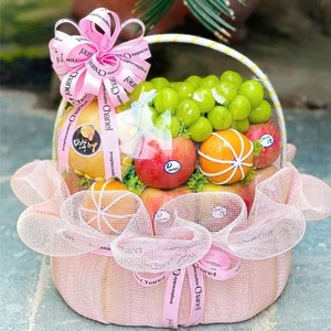 Giỏ Quà Tặng Trái Cây Tươi Nhập Khẩu Tone Hồng Ngọt Ngào Xinh Xắn