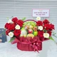 Giỏ Trái Cây Cao Cấp Mix Hoa Hồng Đỏ Rực Rỡ Phát Tài Phát Lộc