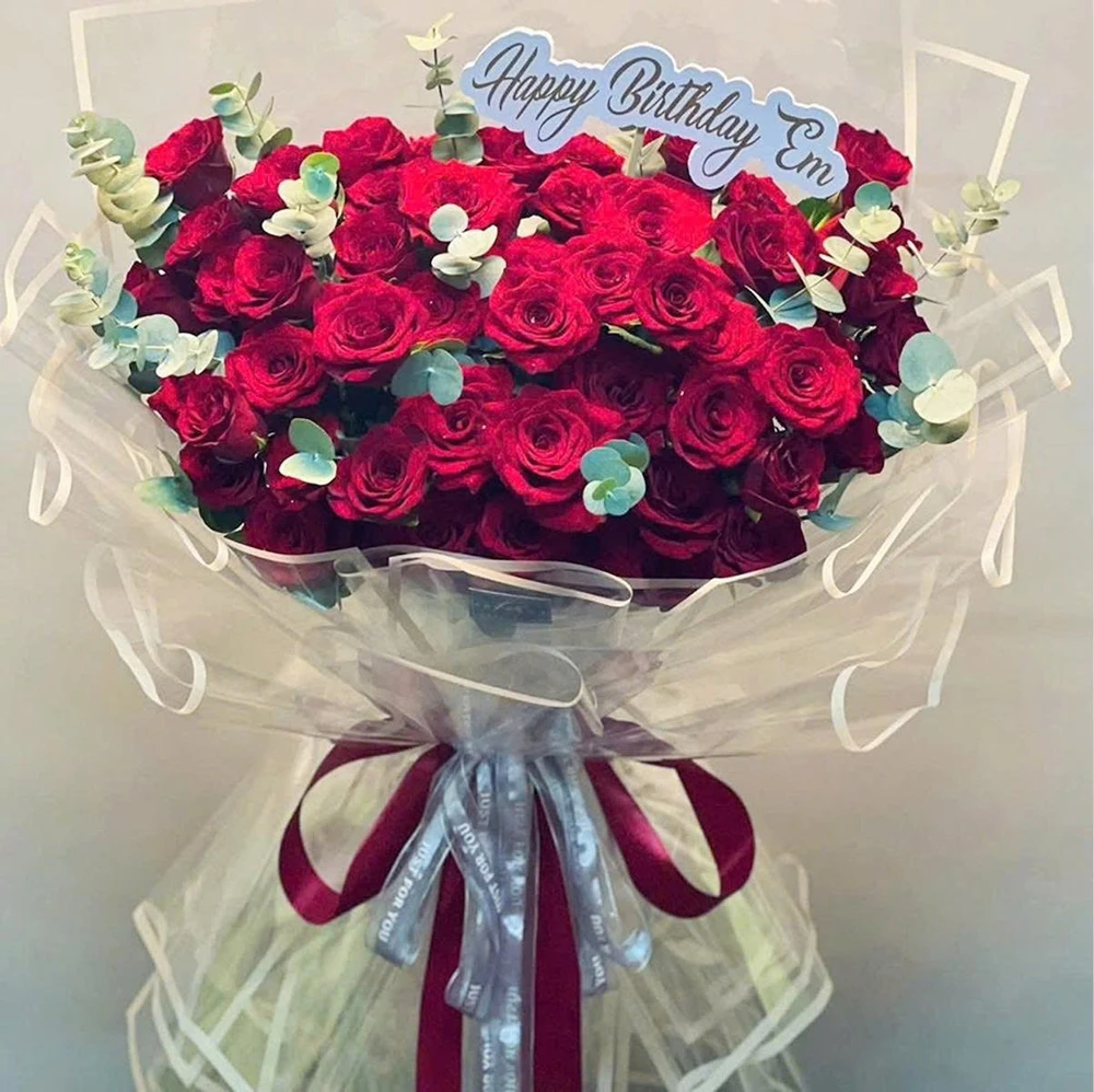 Bó Hoa Hồng Đỏ Thắm Lãng Mạn Quà Tặng Thay Lời Yêu Thương