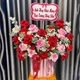 Chậu Hoa Tươi Tone Hồng Đỏ Ngọt Ngào Rực Rỡ