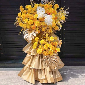 Kệ Hoa Chúc Mừng Vàng Tài Lộc Rực Rỡ