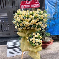 Kệ Hoa Khai Trương 2 Tầng Tone Vàng Đại Cát