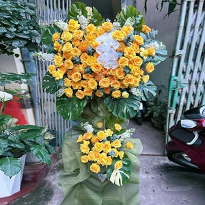 Kệ Hoa Khai Trương Hồng Vàng Hạnh Phúc