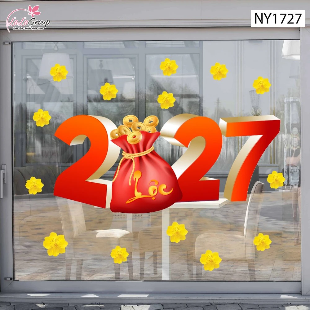 Decal Trang Trí Tết Đinh Mùi Tài Lộc 2027