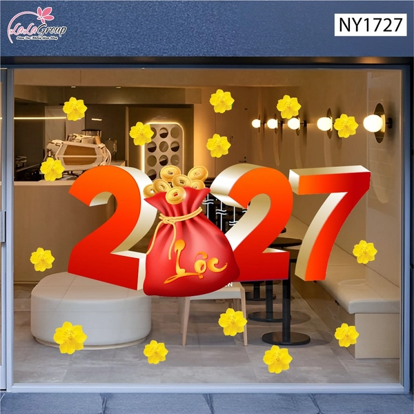 Decal Trang Trí Tết Đinh Mùi Tài Lộc 2027